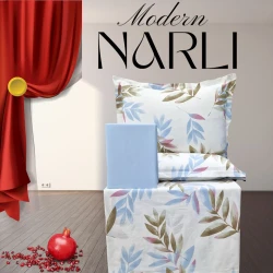 Комплект постельного белья Nar-Lı-001084, простыня 240x260 см, пододеяльник 200x220 см, наволочки 2 шт x 50x70 см, двуспальный, хлопок, разноцветный