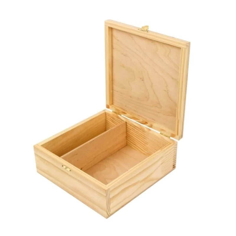 Заготовка Rosa Talent Шкатулка с замком, 20x20x8 см, дерево, 2 ячейки