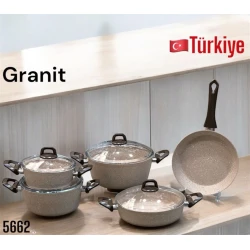 Набор посуды, гранит, коричневый, 9 предметов, 20/24/26/28 см Набор посуды, гранит, коричневый, 9 предметов, 20/24/26/28 см