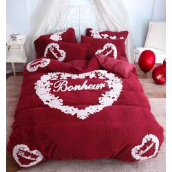 Комплект постельного белья Narlı 000298, пододеяльник 200х230 см, простыня 250x250 см, наволочка 50x70 см (2 шт), двуспальный, бордовый