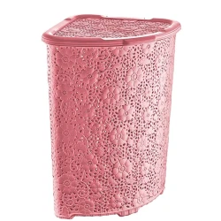 Угловая корзина для хранения Dunya Plastik TM.29334, 52 л, 39.5x40x58 см, розовый