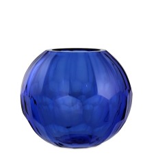 Vaza Eichholtz 109821 Vase Feeza S cobalt blue diametr 19 sm,hündürlüyü 16 sm,üfürülmüş əllə işlənmiş şüşə,kobalt-göy