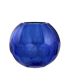 Ваза Eichholtz 109821 Vase Feeza S cobalt blue диаметр 19 см,высота 16 см,выдувное стекло ручной работы,кобальтово-синий