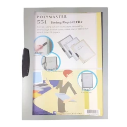 Пластиковая папка Foldermate Polymaster 551, прозрачная/серая