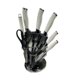 Mətbəx bıçaqları dəsti 2612, metal, ağ, 9 parça