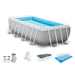 Каркасный бассейн İntex Rectangular Frame H26792NP, серый, 488x244x107 см, 10874 л