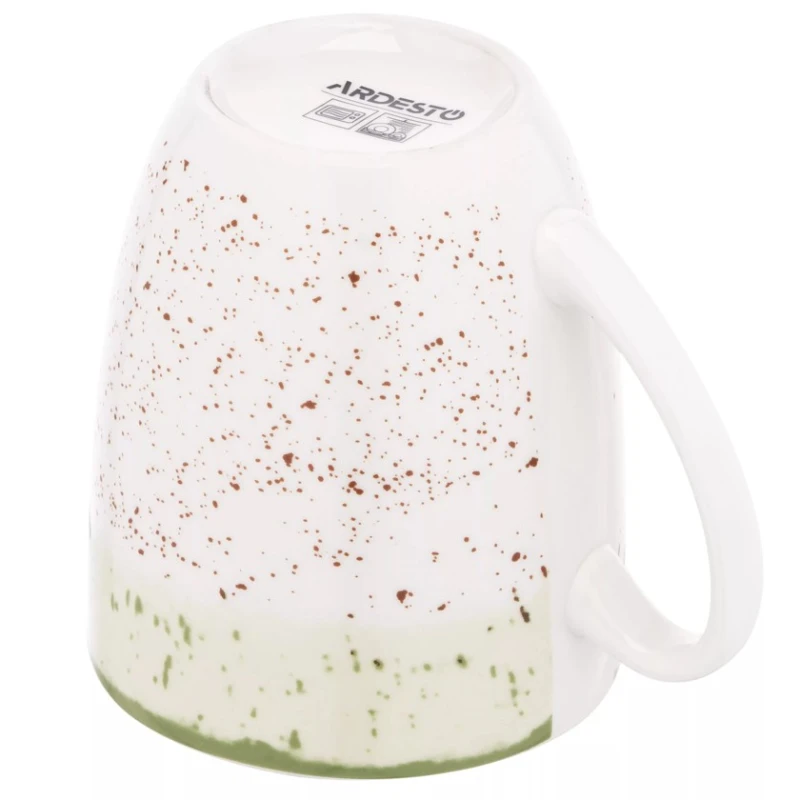 Чашка Ardesto Siena AR2936SWG, фарфор, белая/зеленая, 360 мл