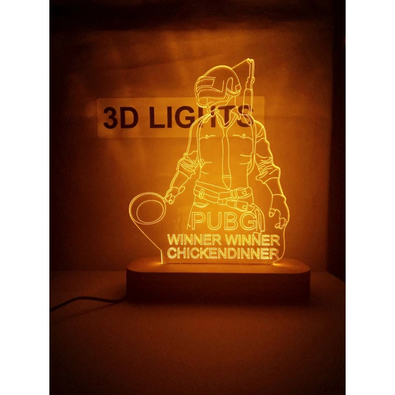 3D-ночник ton01, 20x14 см, оранжевый