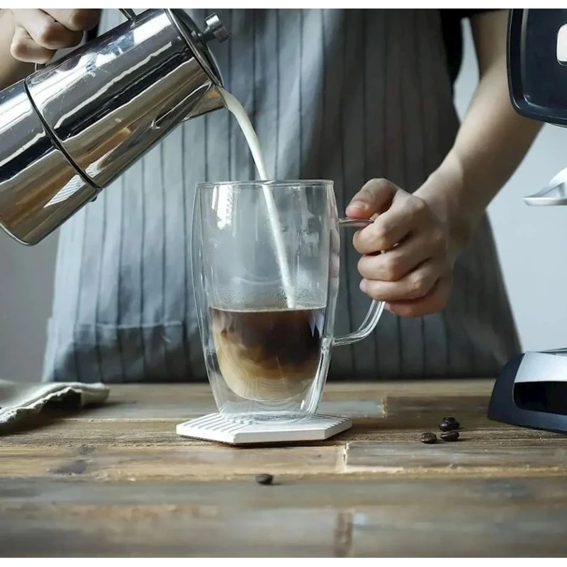 Чашка 7502, стекло, прозрачная, 450 мл