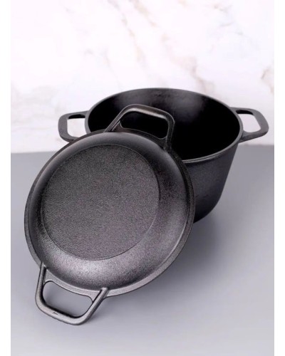 Qazan Chaynikov SF-831, çuqun, 26 sm, 6000 ml, qara