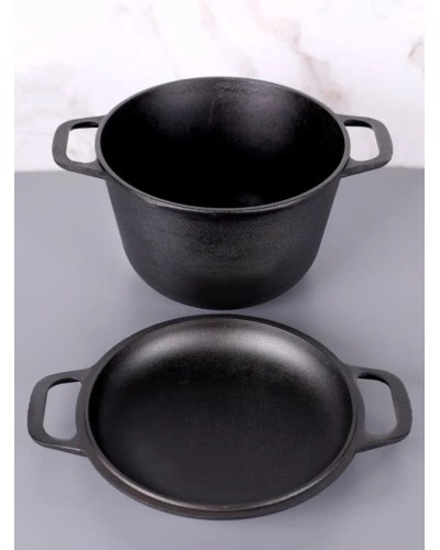 Qazan Chaynikov SF-831, çuqun, 26 sm, 6000 ml, qara