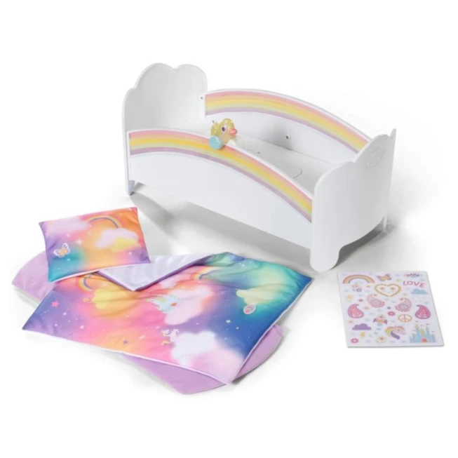 Кроватка для пупсов Zapf Creation Baby Born Rainbow, белая/фиолетовая, 3+ лет