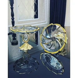 Конфетница Gallery Home GLR-096, прозрачная/золотистая, 20 см, 1 шт