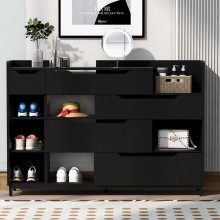 Ayaqqabı üçün tumba Art Mebel 47, laminat, qara, 130х110х30 sm