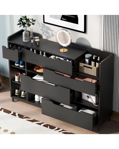 Ayaqqabı üçün tumba Art Mebel 47, laminat, qara, 130х110х30 sm