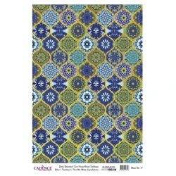 Dekupaj üçün düyü kağızı Cadence Metal Leaf Rice Paper Background Gold 017