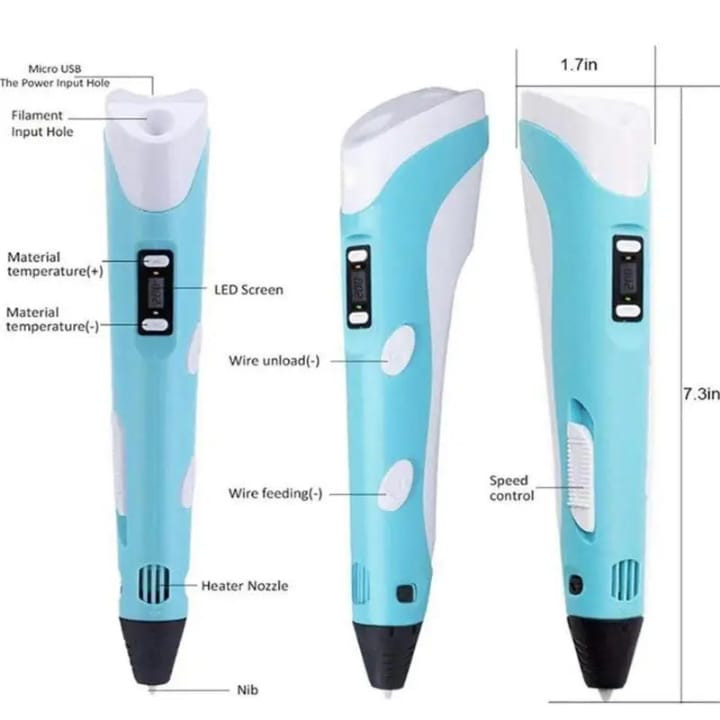 3D-ручка для детей, синий 3D-ручка для детей, синий