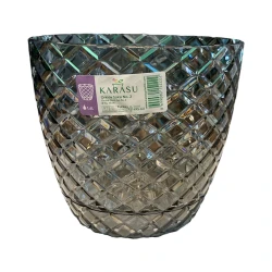 Горшок Karasu Kesme Orxideya, Платиновый, 1.6 л Горшок Karasu Kesme Orxideya, Платиновый, 1.6 л