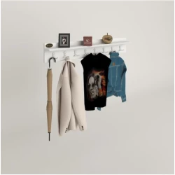 Вешалка Art_asilqan_2, ламинат, белая, 20х80 см