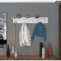 Вешалка Art_asilqan_2, ламинат, белая, 20х80 см