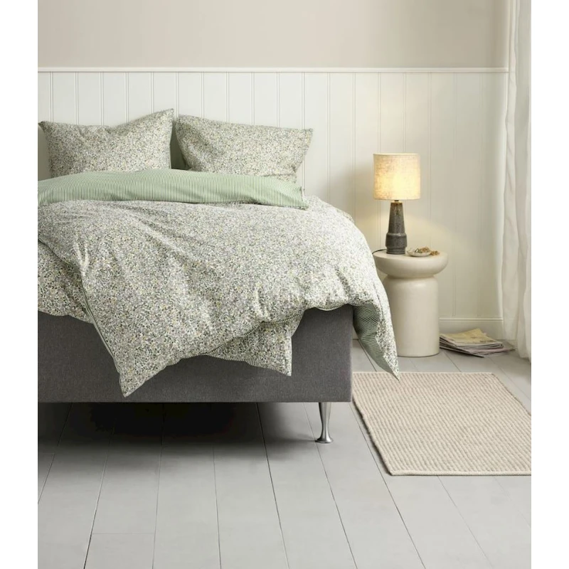 Комплект постельного белья JYSK JOSEFINE, пододеяльник 140x200 см, наволочка 50x70/75 см, полутораспальный, хлопок, зеленый Комплект постельного белья JYSK JOSEFINE, пододеяльник 140x200 см, наволочка 50x70/75 см, полутораспальный, хлопок, зеленый