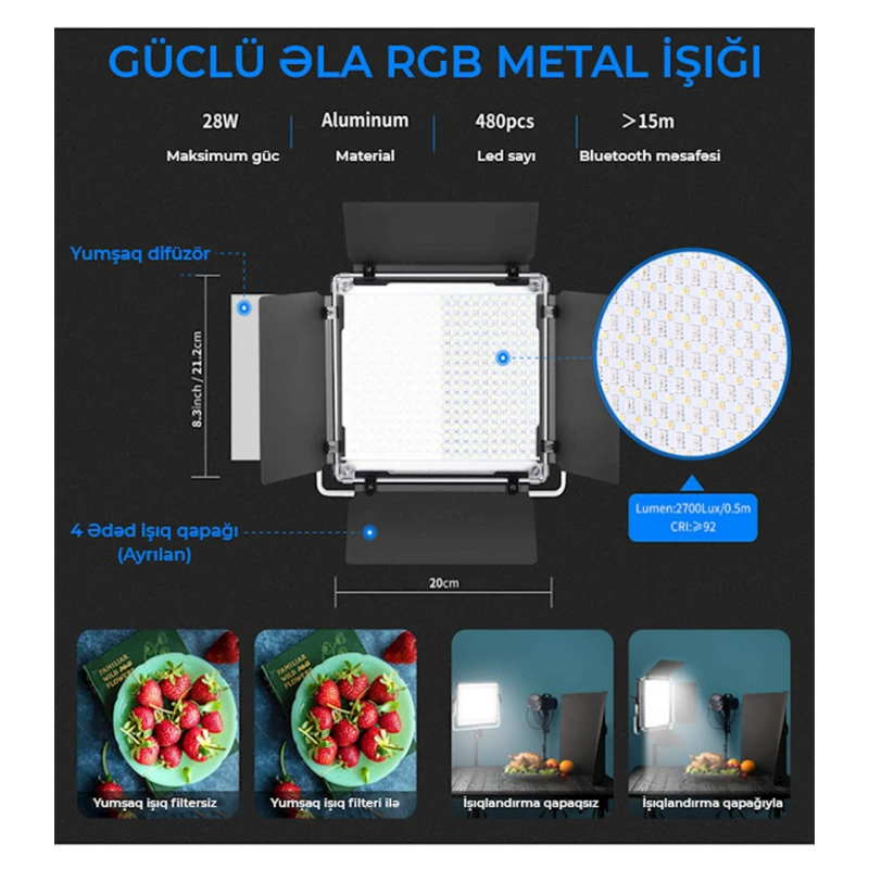 Лампа для фотосъемки Neewer NW-RGB480 Лампа для фотосъемки Neewer NW-RGB480