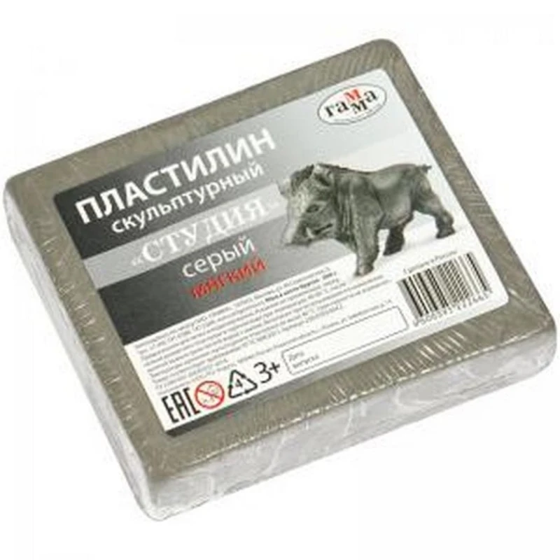 Пластилин Гамма Студия, серый, 500г Пластилин Гамма Студия, серый, 500г