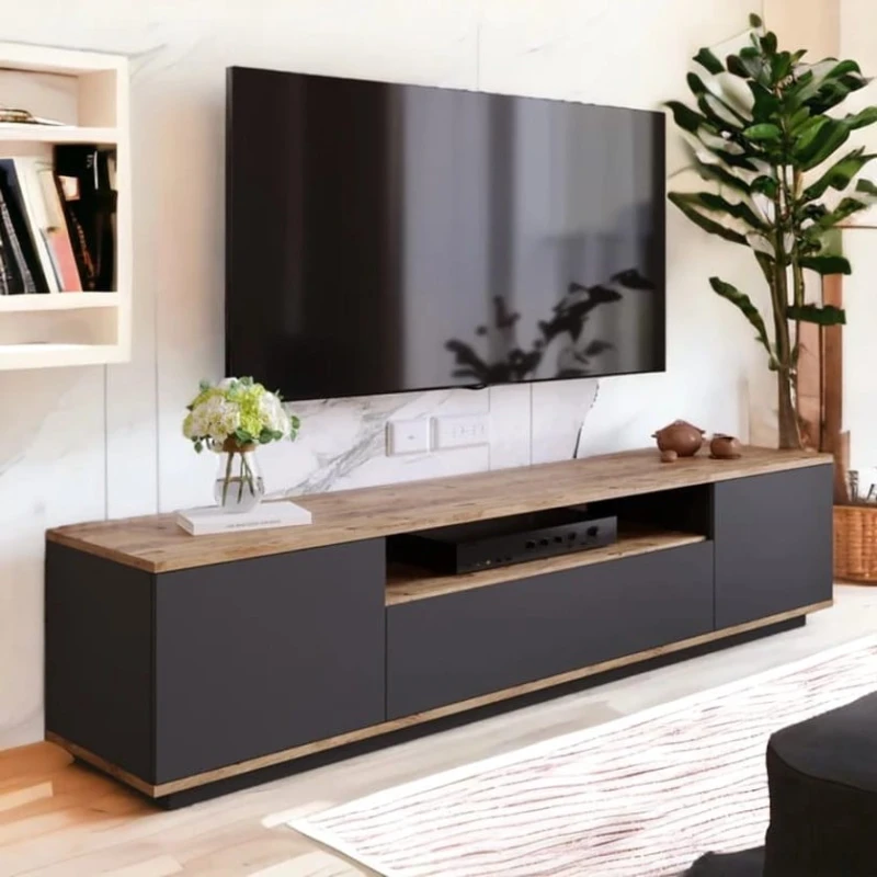 Тумба Ev Plus ev_12116006, ЛДСП, антрацит, коричневый, 180x44.5x44.6 см Тумба Ev Plus ev_12116006, ЛДСП, антрацит, коричневый, 180x44.5x44.6 см