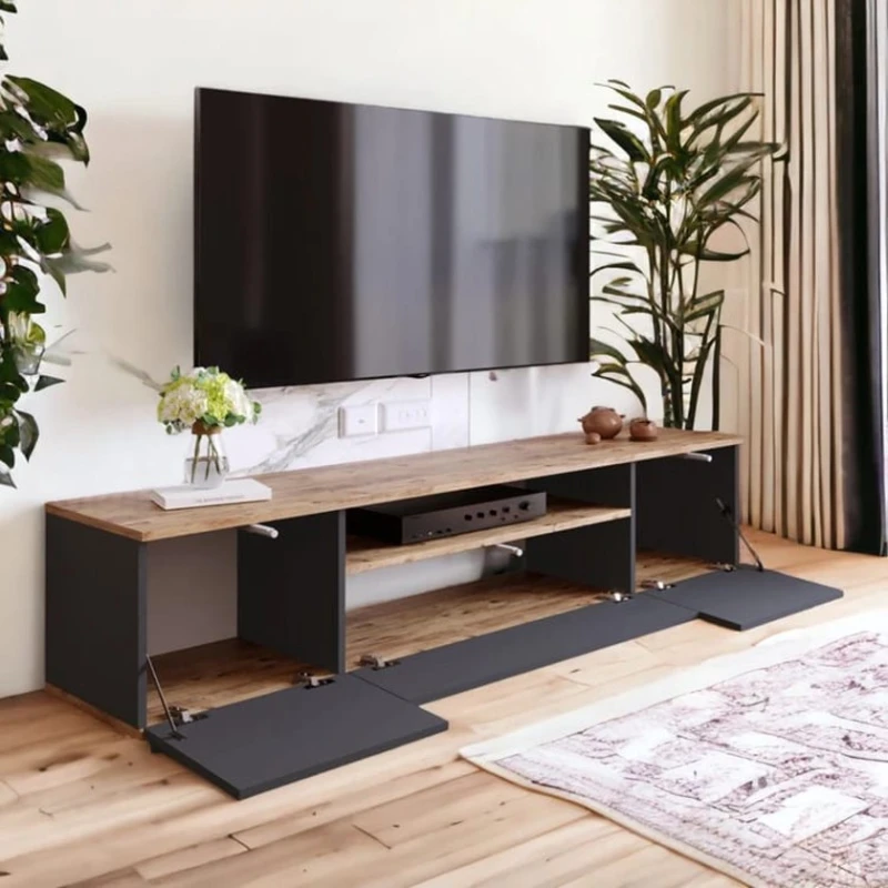 Тумба Ev Plus ev_12116006, ЛДСП, антрацит, коричневый, 180x44.5x44.6 см Тумба Ev Plus ev_12116006, ЛДСП, антрацит, коричневый, 180x44.5x44.6 см