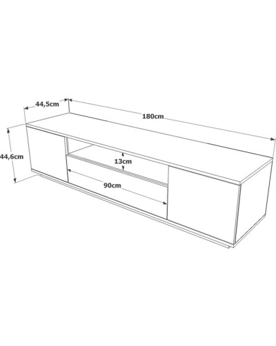 Tumba Ev Plus ev_12116006, LDSP, antrasit, qəhvəyi, 180x44.5x44.6 sm
