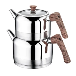 Набор чайников Evimsaray Doğa EVMS 1195, нержавеющая сталь, серебристый, 1300 + 2200 мл, 2 шт