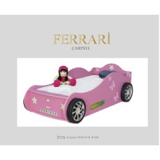 Bir nəfərlik çarpayı Ferrari, laminat, çəhrayı, 95x74x220 sm