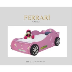 Односпальная кровать Ferrari, ламинат, розовая, 95x74x220 см
