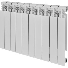 Bölməli radiator Teplomir, alüminium, ağ, 10 bölmə