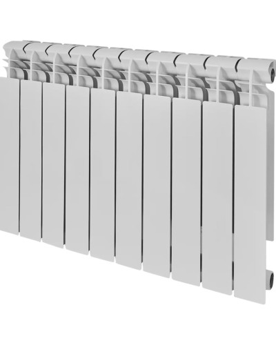 Bölməli radiator Teplomir, alüminium, ağ, 10 bölmə