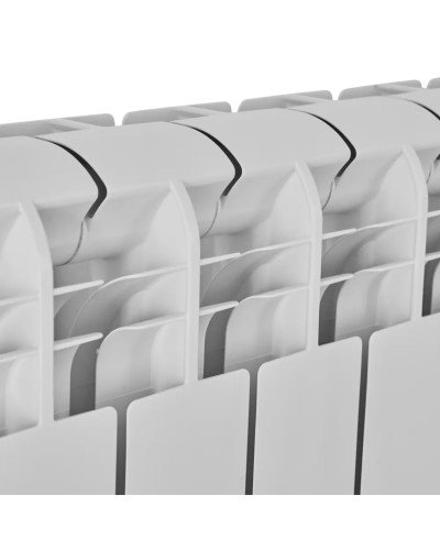 Bölməli radiator Teplomir, alüminium, ağ, 10 bölmə