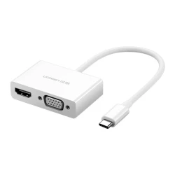 Переходник Ugreen MM123 30843 USB Type-c to HDMI+VGA White