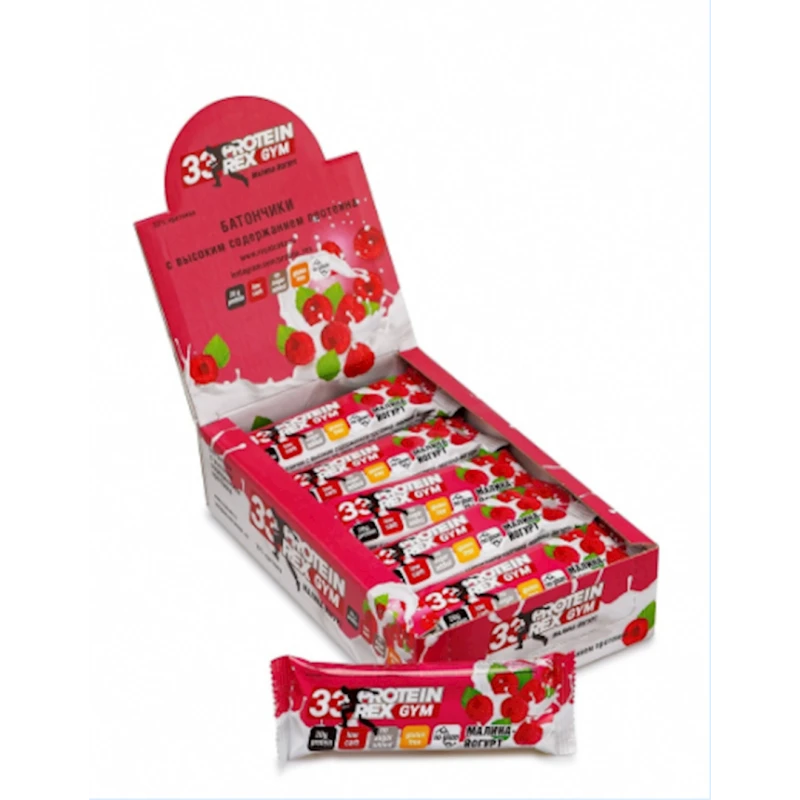 Протеиновый батончик Protein Rex малина 60 г, 1 шт
