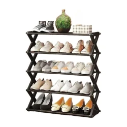 Подставка для обуви NH_HSN0203, металл/пластик, черная, 57x20x65 см