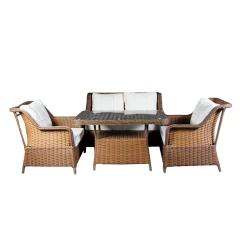 Комплект садовой мебели 6754, 4 предмета, коричневый/белый Комплект садовой мебели 6754, 4 предмета, коричневый/белый