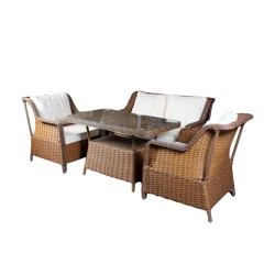 Комплект садовой мебели 6754, 4 предмета, коричневый/белый Комплект садовой мебели 6754, 4 предмета, коричневый/белый