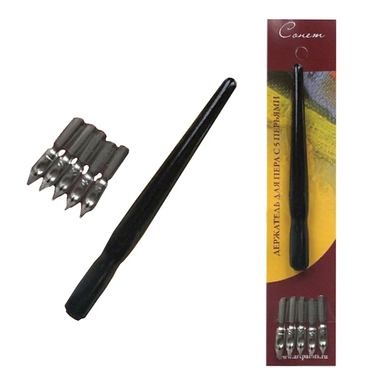 Держатель для пера Невская палитра Сонет + 5 перьев Держатель для пера Невская палитра Сонет + 5 перьев