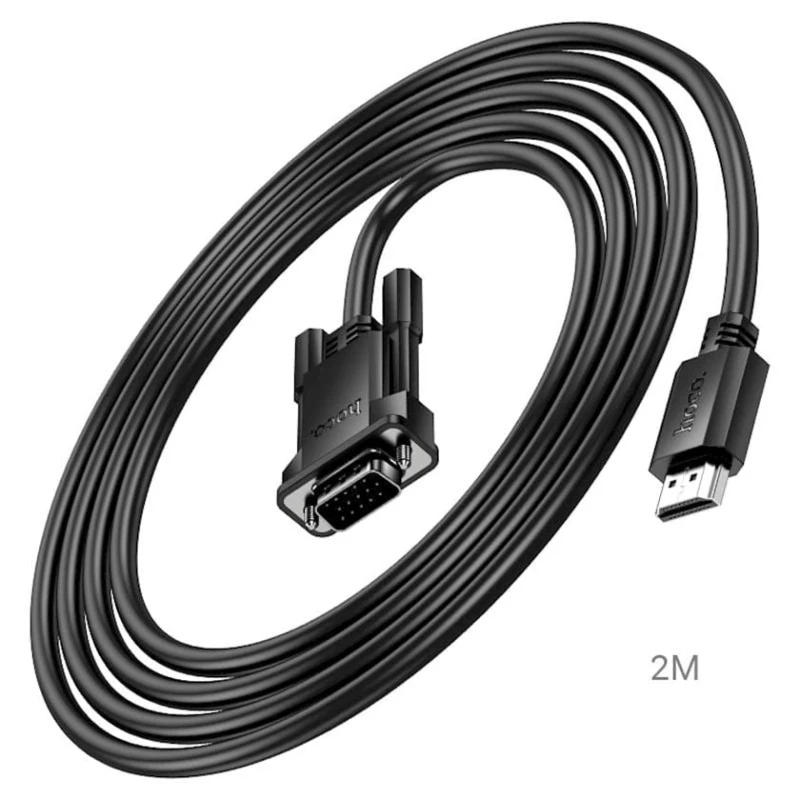 Адаптер Hoco US12 Cable HDTV to VGA 2 м, Black Адаптер Hoco US12 Cable HDTV to VGA 2 м, Black