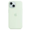 MagSafe ilə Silikon Case iPhone 15 Soft Mint