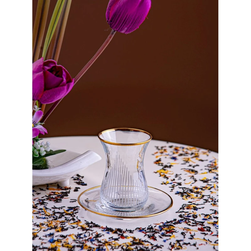 Çay dəsti Buta Glass EA00046, 6 nəfərlik 12 parça, şüşə, qızılı/şəffaf Çay dəsti Buta Glass EA00046, 6 nəfərlik 12 parça, şüşə, qızılı/şəffaf