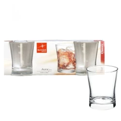 Stəkan dəsti Bormioli Rocco Vetro Aura, şüşə, 3 əd, 240 ml