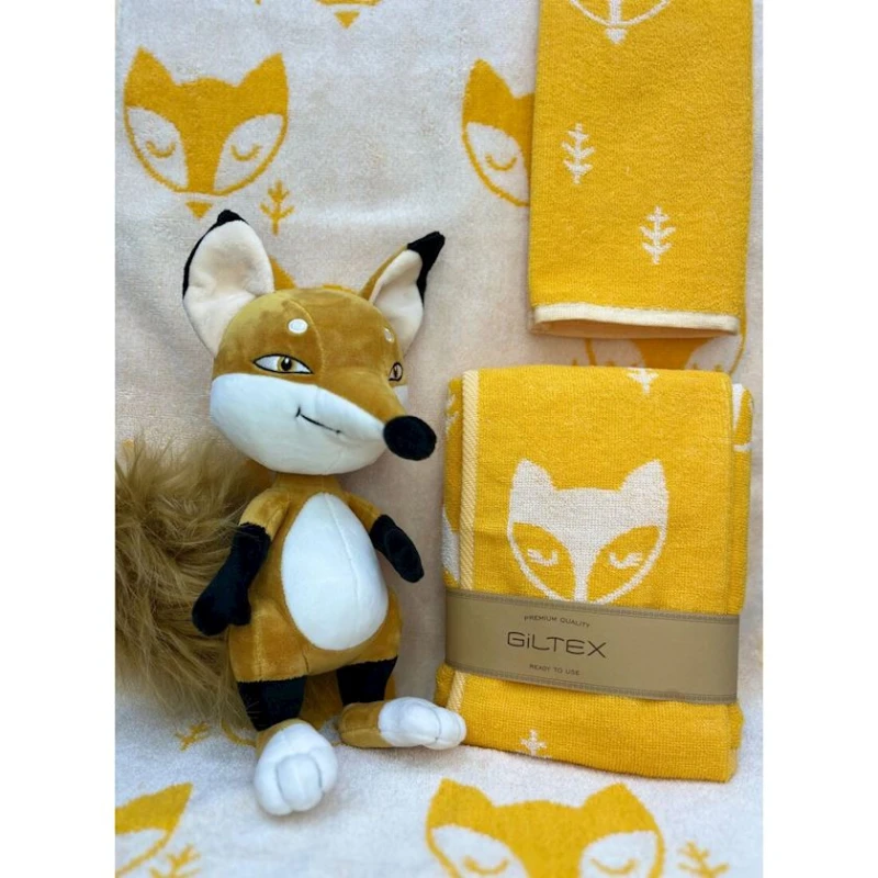 Набор полотенец детские Giltex Fox, хлопок, 50x90/50x30 см, оранжевый, 2 шт Набор полотенец детские Giltex Fox, хлопок, 50x90/50x30 см, оранжевый, 2 шт