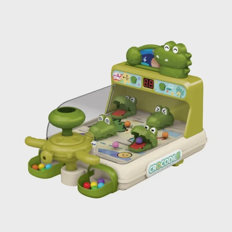 İnteraktiv elektrikli pinbol oyunu Krokodil, uşaqlar üçün, yaşıl
