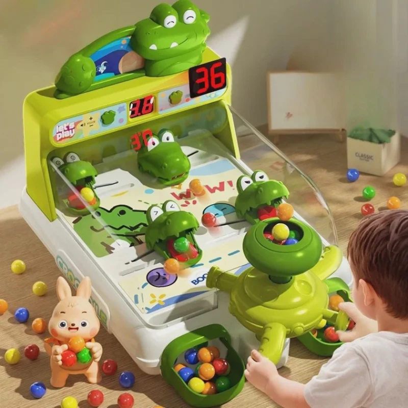 İnteraktiv elektrikli pinbol oyunu Krokodil, uşaqlar üçün, yaşıl
