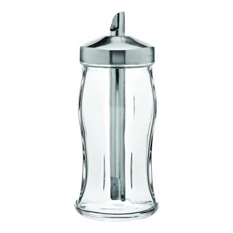 Сахарница Pasabahcee Black&White, 240 мл с дозатором, стекло, прозрачный Сахарница Pasabahcee Black&White, 240 мл с дозатором, стекло, прозрачный